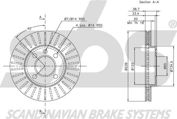 SBS 1815204724 - Brake Disc autospares.lv