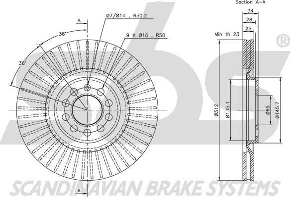 SBS 1815204774 - Brake Disc autospares.lv