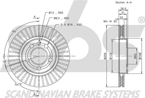 SBS 1815204775 - Brake Disc autospares.lv