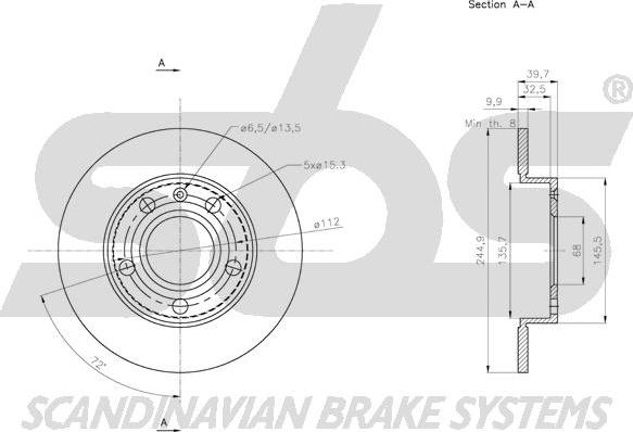 SBS 1815314778 - Brake Disc autospares.lv