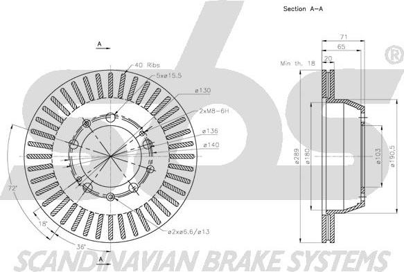 SBS 1815205601 - Brake Disc autospares.lv