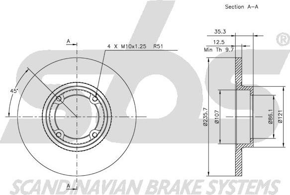 SBS 1815315001 - Brake Disc autospares.lv