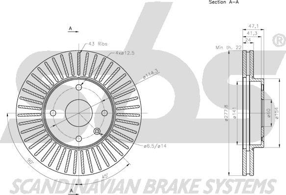 SBS 1815.205018 - Brake Disc autospares.lv