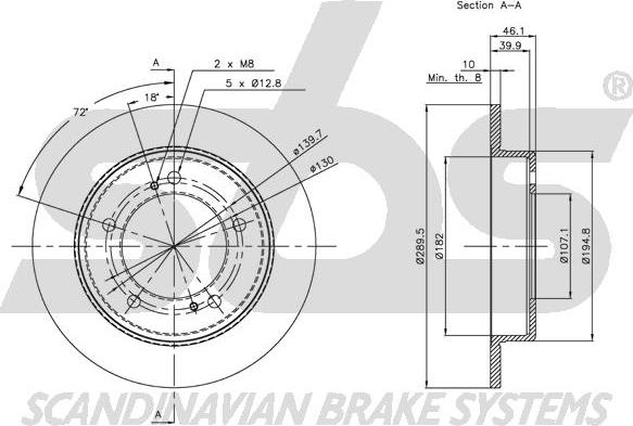 SBS 1815205203 - Brake Disc autospares.lv