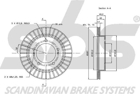 SBS 1815205207 - Brake Disc autospares.lv