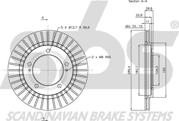 SBS 1815.205212 - Brake Disc autospares.lv