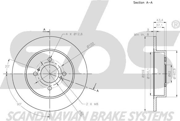 SBS 1815205229 - Brake Disc autospares.lv