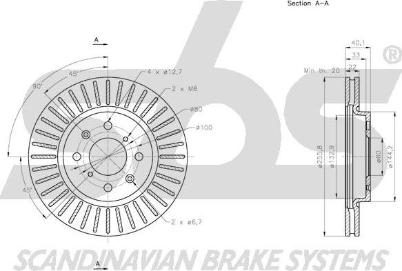 SBS 1815.205224 - Brake Disc autospares.lv