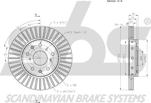 SBS 1815205226 - Brake Disc autospares.lv