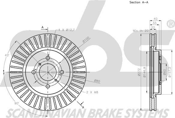 SBS 1815205228 - Brake Disc autospares.lv