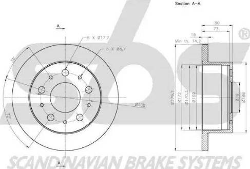 SBS 1815311945 - Brake Disc autospares.lv