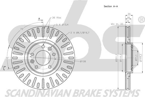 SBS 1815.201948 - Brake Disc autospares.lv