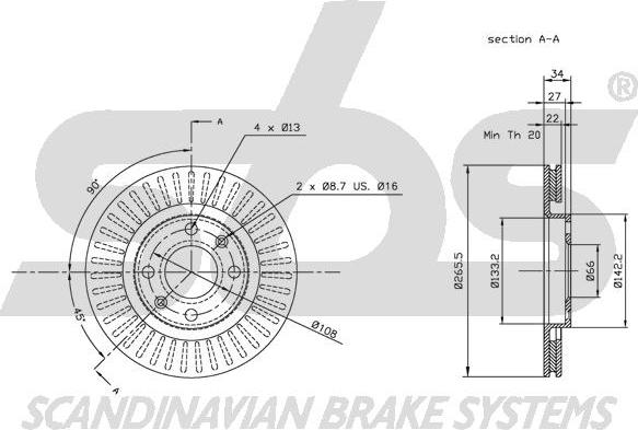 SBS 1815201929 - Brake Disc autospares.lv