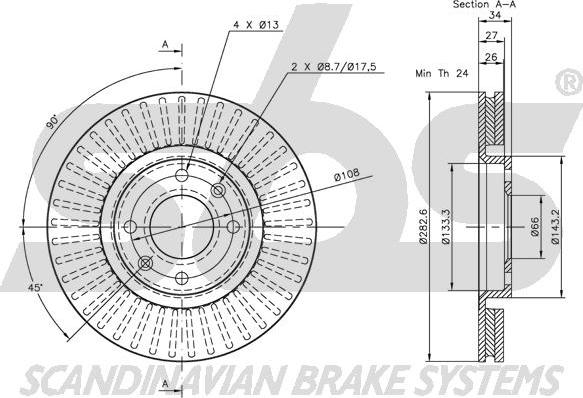 SBS 1815201927 - Brake Disc autospares.lv