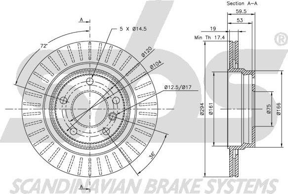 SBS 1815311541 - Brake Disc autospares.lv