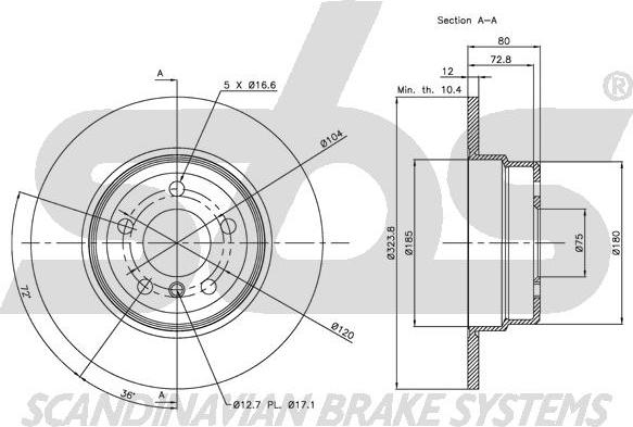 SBS 1815311548 - Brake Disc autospares.lv