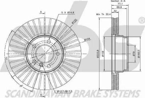 SBS 1815311542 - Brake Disc autospares.lv