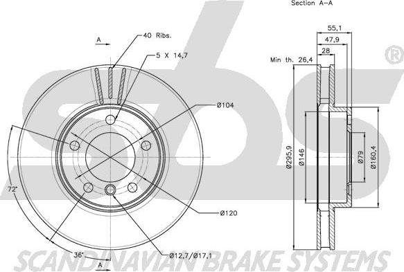 SBS 1815311551 - Brake Disc autospares.lv