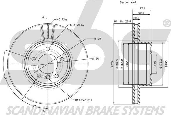 SBS 1815311563 - Brake Disc autospares.lv