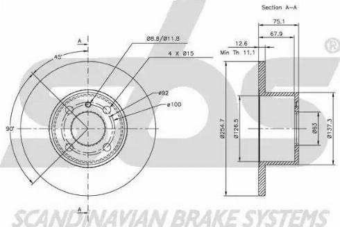 SBS 1815311501 - Brake Disc autospares.lv