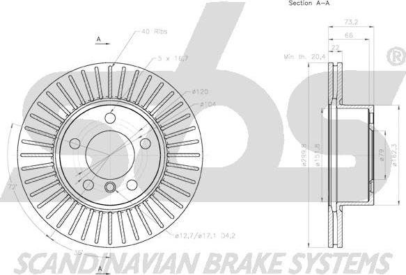 SBS 18153115101 - Brake Disc autospares.lv