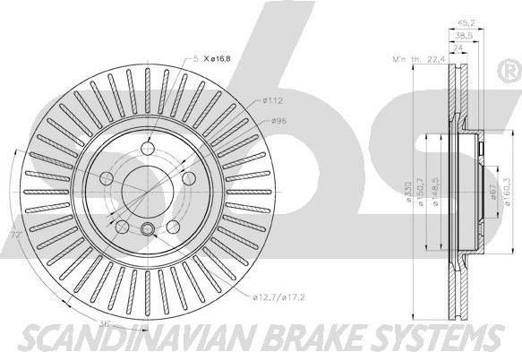 SBS 18152015115 - Brake Disc autospares.lv