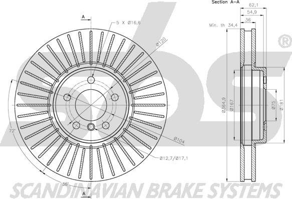 SBS 1815311589 - Brake Disc autospares.lv