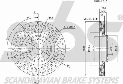 SBS 1815311014 - Brake Disc autospares.lv