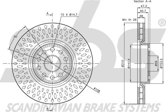 SBS 1815201018 - Brake Disc autospares.lv