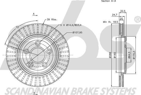 SBS 1815201224 - Brake Disc autospares.lv