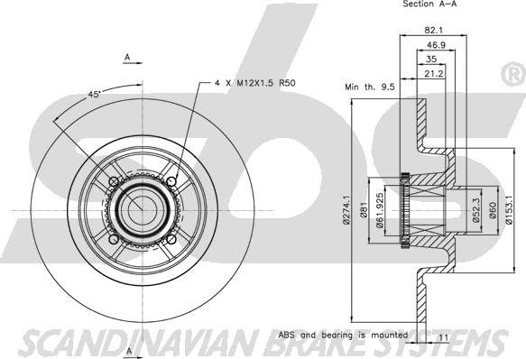 SBS 1815203946 - Brake Disc autospares.lv