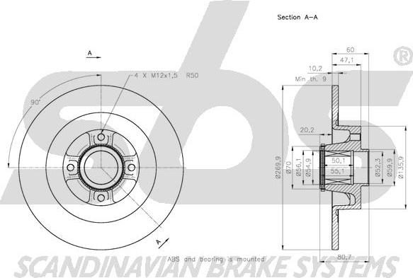 SBS 1815313965 - Brake Disc autospares.lv