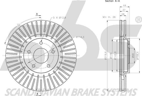 SBS 1815313968 - Brake Disc autospares.lv