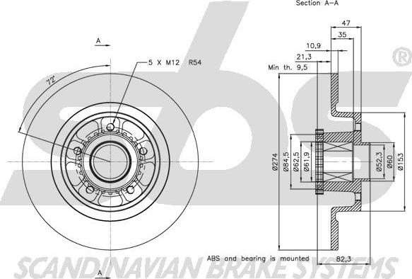 SBS 1815313963 - Brake Disc autospares.lv