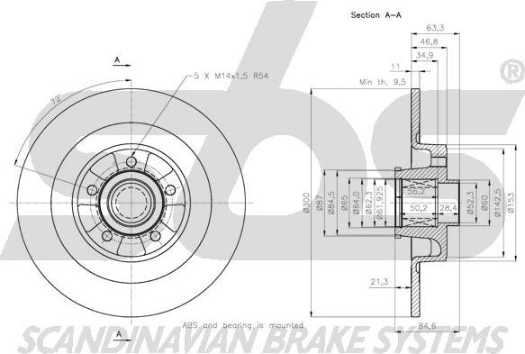 SBS 1815203962 - Brake Disc autospares.lv