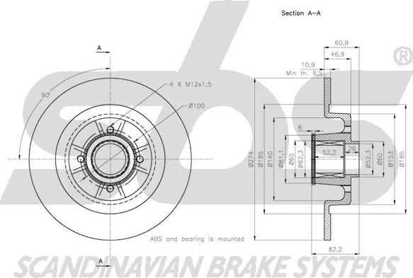 SBS 1815203967 - Brake Disc autospares.lv