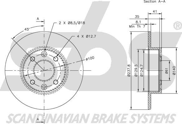 SBS 1815313906 - Brake Disc autospares.lv