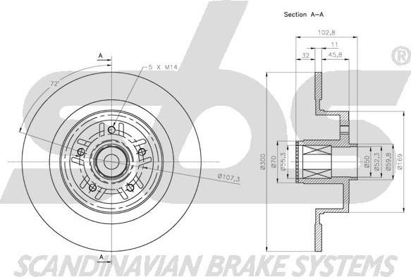 SBS 1815313987 - Brake Disc autospares.lv