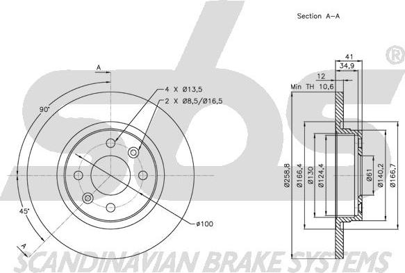 SBS 1815313939 - Brake Disc autospares.lv