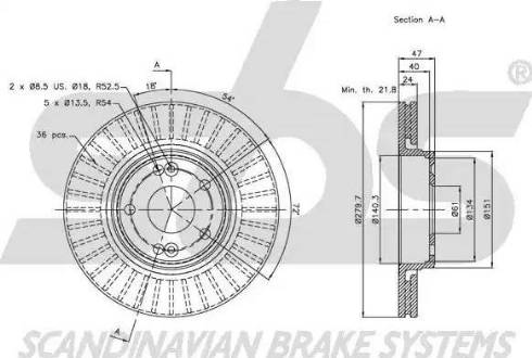 SBS 1815313930 - Brake Disc autospares.lv