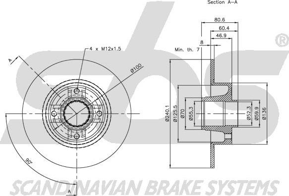 SBS 1815203937 - Brake Disc autospares.lv