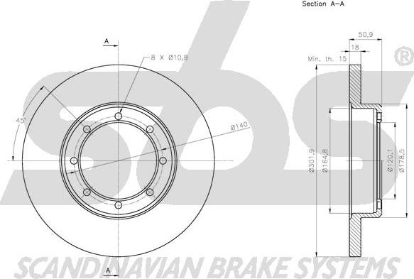 SBS 1815.203979 - Brake Disc autospares.lv