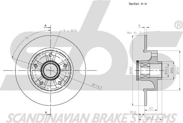 SBS 1815203973 - Brake Disc autospares.lv