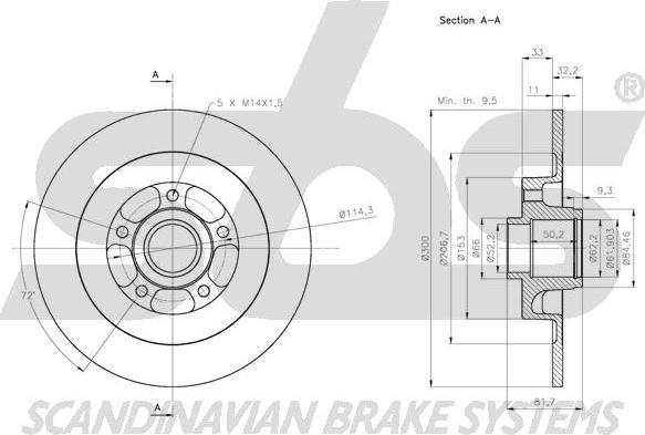 SBS 1815.203972 - Brake Disc autospares.lv