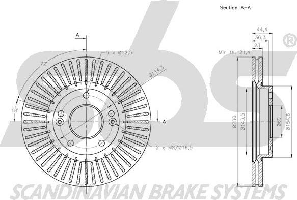 SBS 1815203445 - Brake Disc autospares.lv