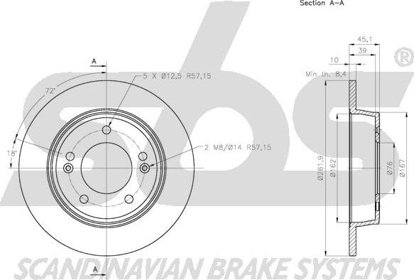 SBS 1815203446 - Brake Disc autospares.lv