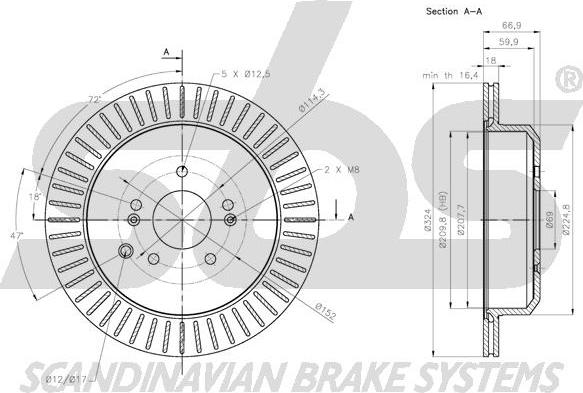 SBS 1815203448 - Brake Disc autospares.lv