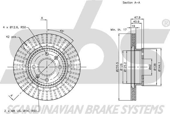 SBS 1815.203418 - Brake Disc autospares.lv