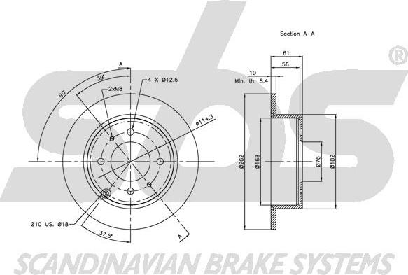 SBS 1815203412 - Brake Disc autospares.lv