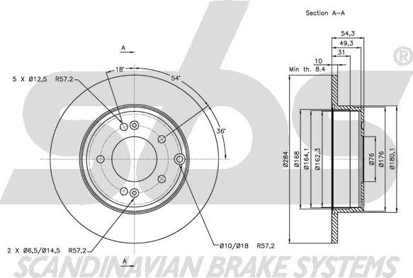 SBS 1815313425 - Brake Disc autospares.lv